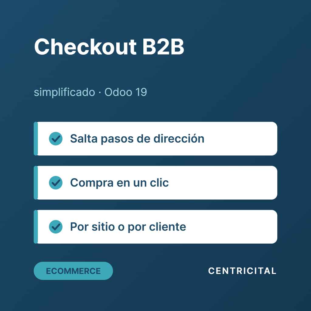 Checkout B2B simplificado · Odoo 19